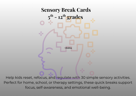Complete Sensory Break Card Bundle — 60 Printable Flashcards | Grades K-12 | Calming, Sensory, and Energy Breaks