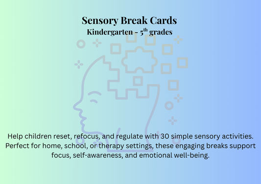 Complete Sensory Break Card Bundle — 60 Printable Flashcards | Grades K-12 | Calming, Sensory, and Energy Breaks
